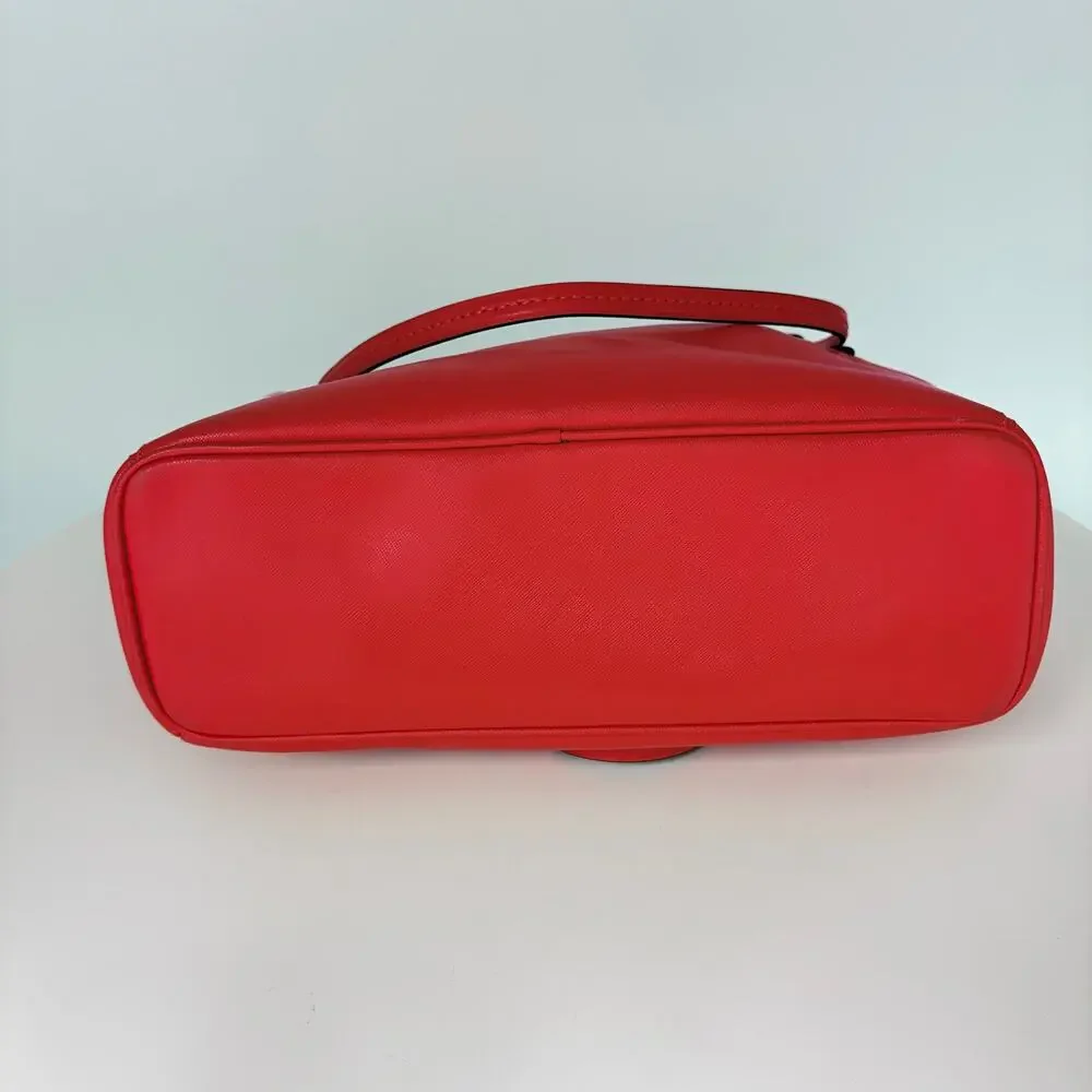 Authenticated Coach Red Peyton Leather Tote purse